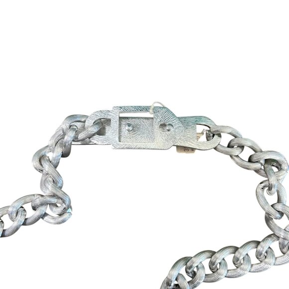 Vintage Silver Metal Chain Link Retro Mod Body Belt Hong Kong M